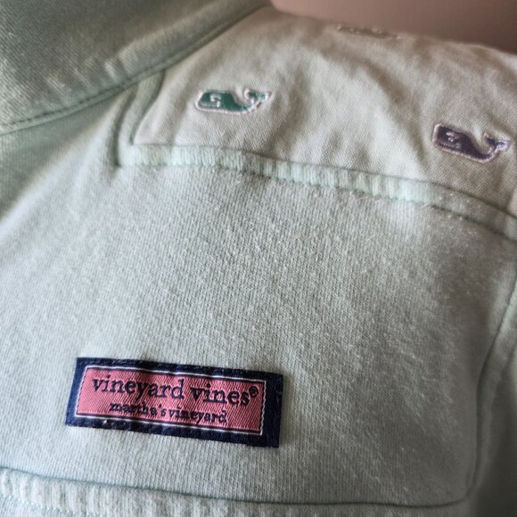 Vineyard Vines Teal Quarter Zip Sweater Size Large - Picture 5 of 6